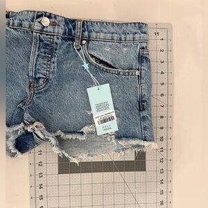 NWT REVICE Editors Cut Heat Wave Denim Blue Distressed Women Shorts